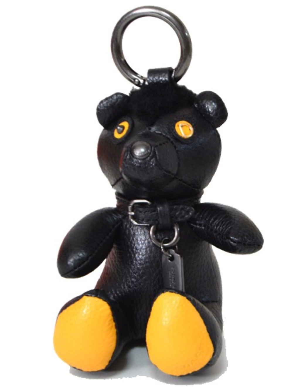 For Collectors, Rare Black Leather Coach Mohawk Bear Charm NWT